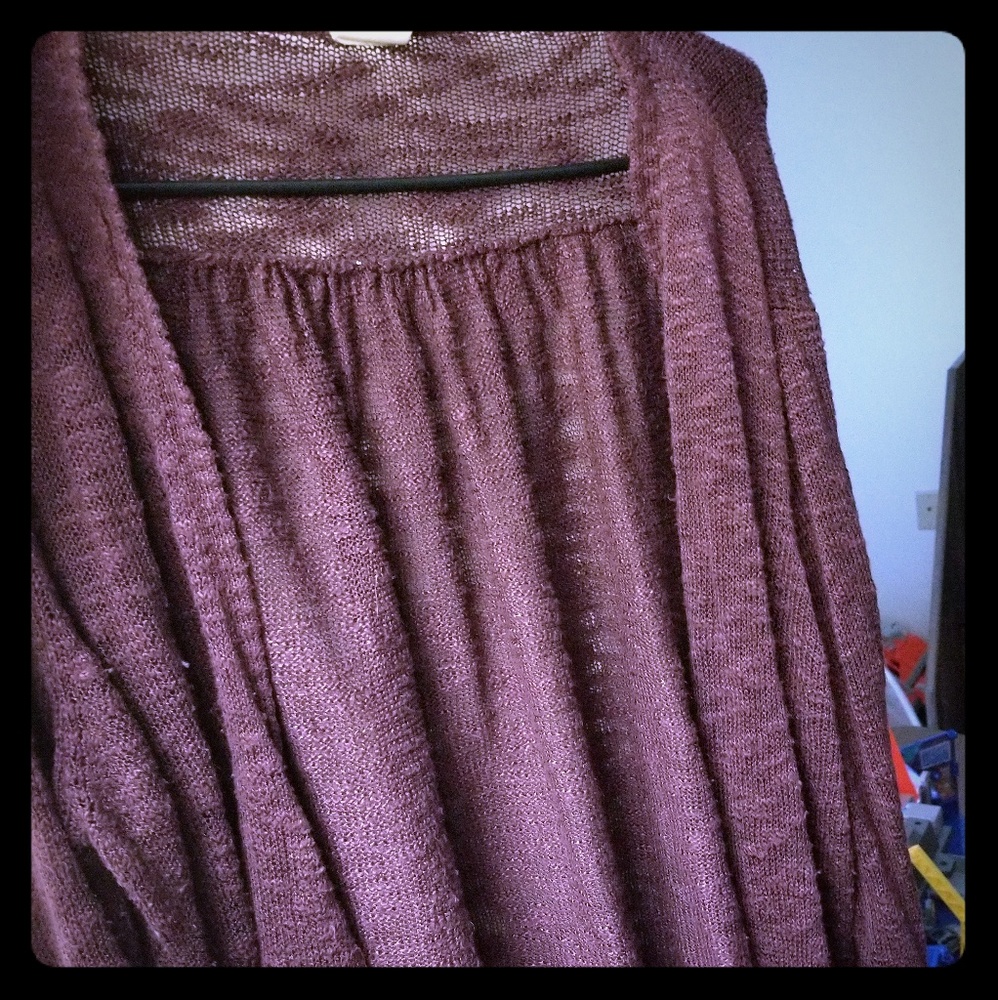 Maroon Knitted Cardigan